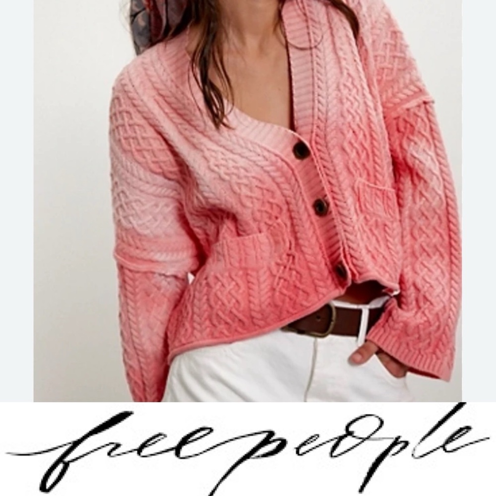 Gorgeous, Free People Washed Ashore Cable Knit Cardi❤️NWT Viral Cardi